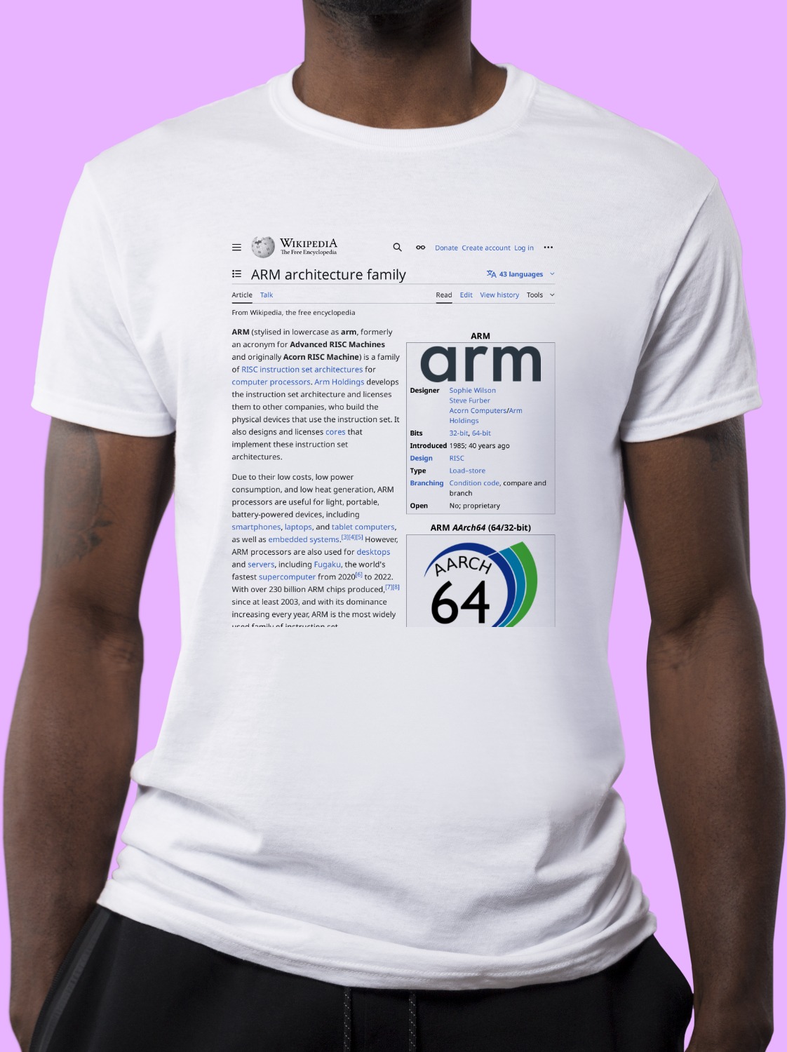 ARM architecture Wikipedia TShirt