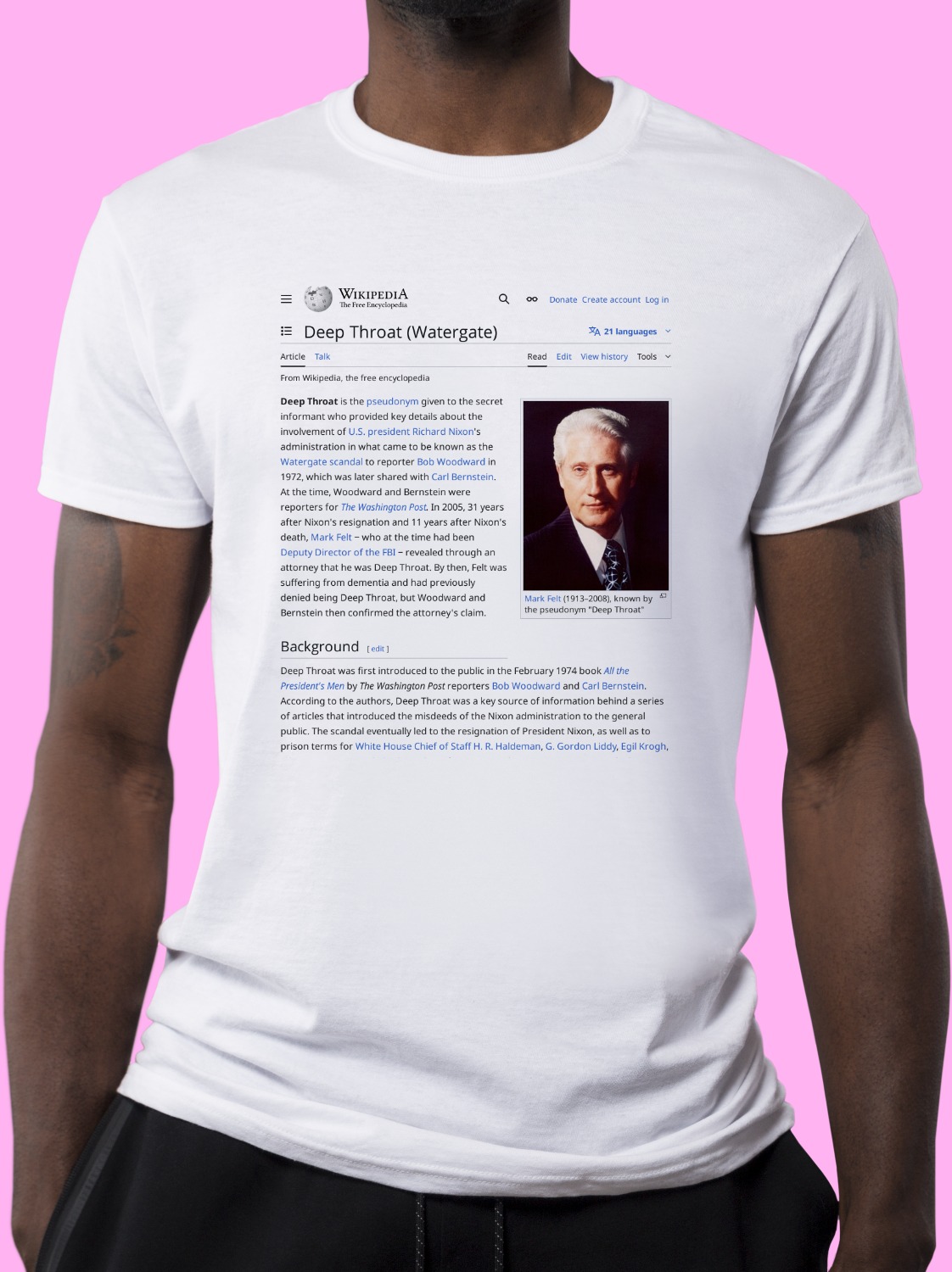 Deep Throat (Watergate) Wikipedia TShirt