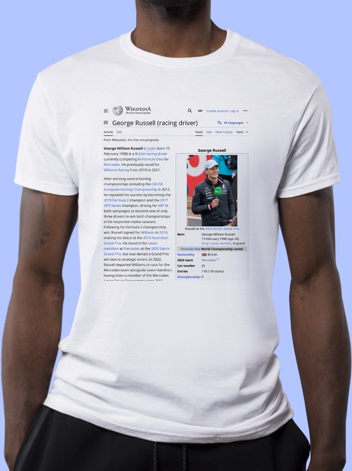 Russell (racing driver) Wikipedia TShirt