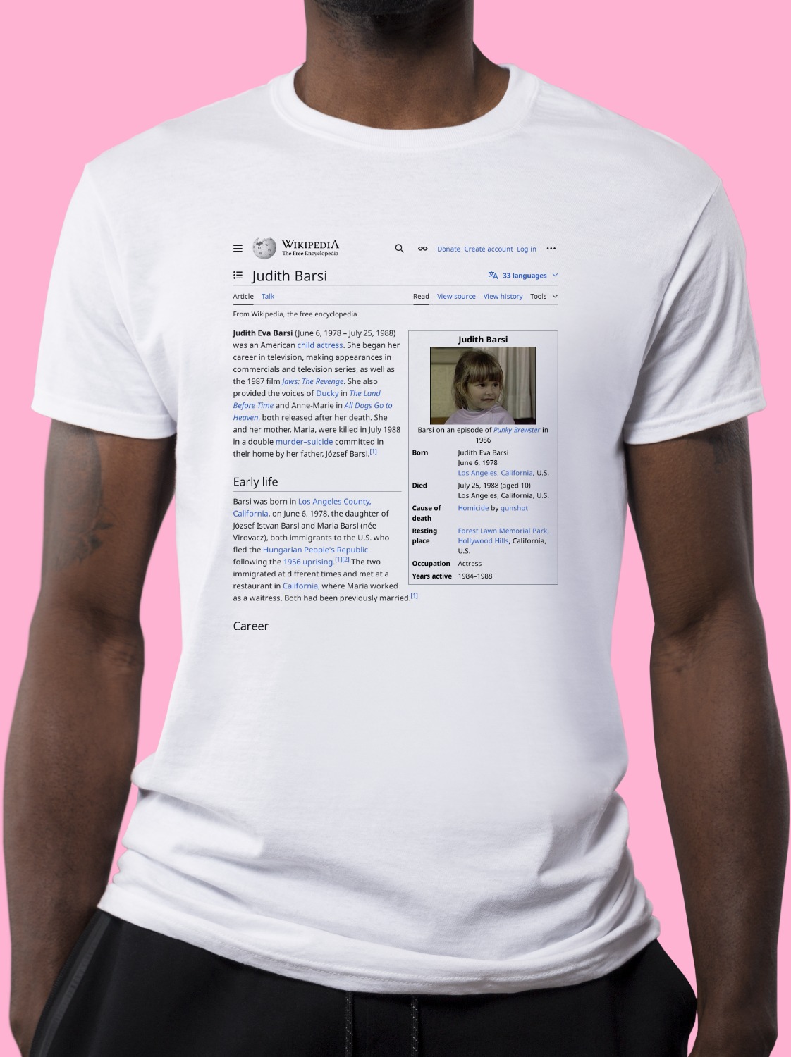 Judith Barsi Wikipedia TShirt