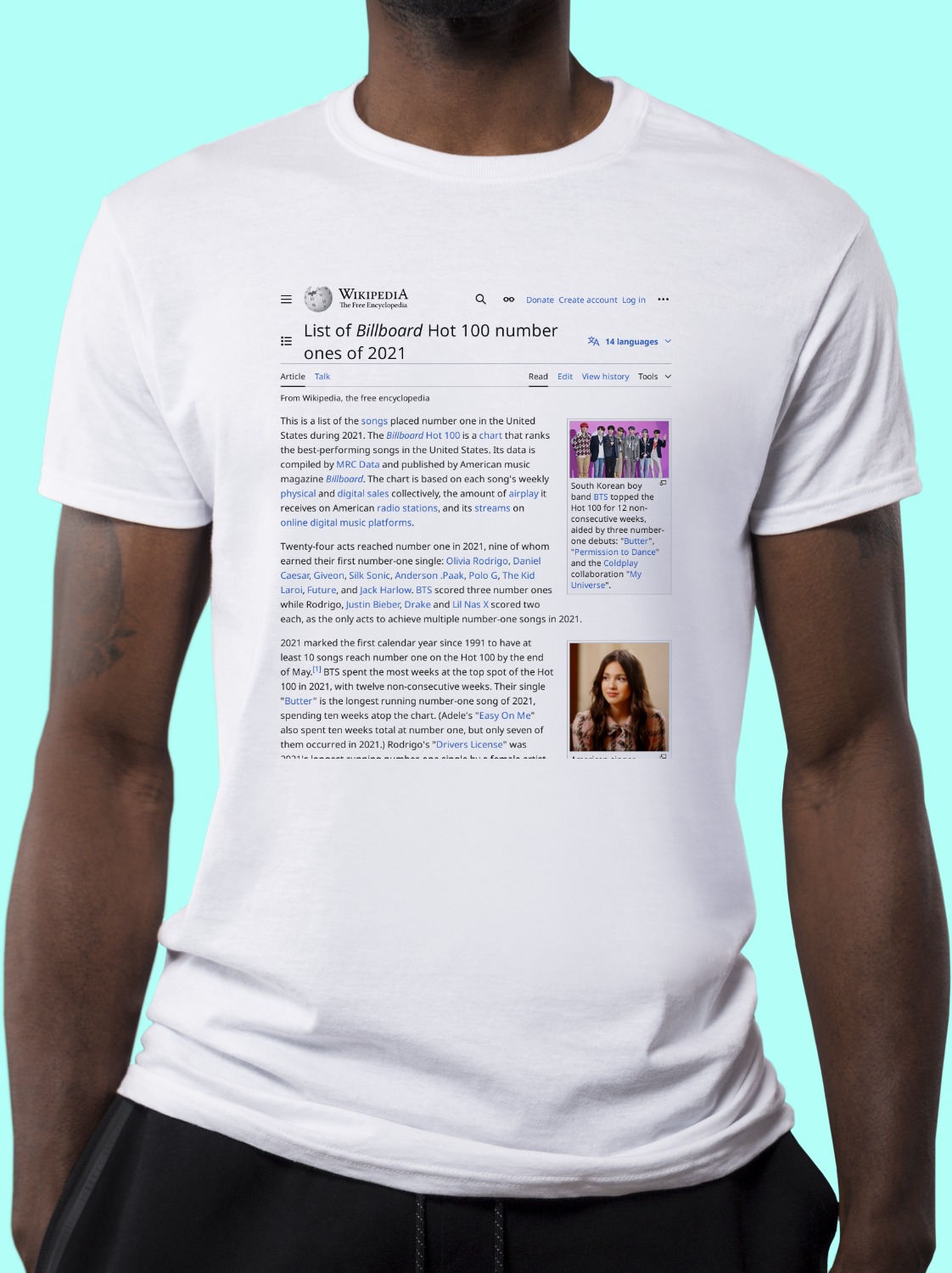 List of Billboard Hot 100 number ones of 2021 Wikipedia TShirt