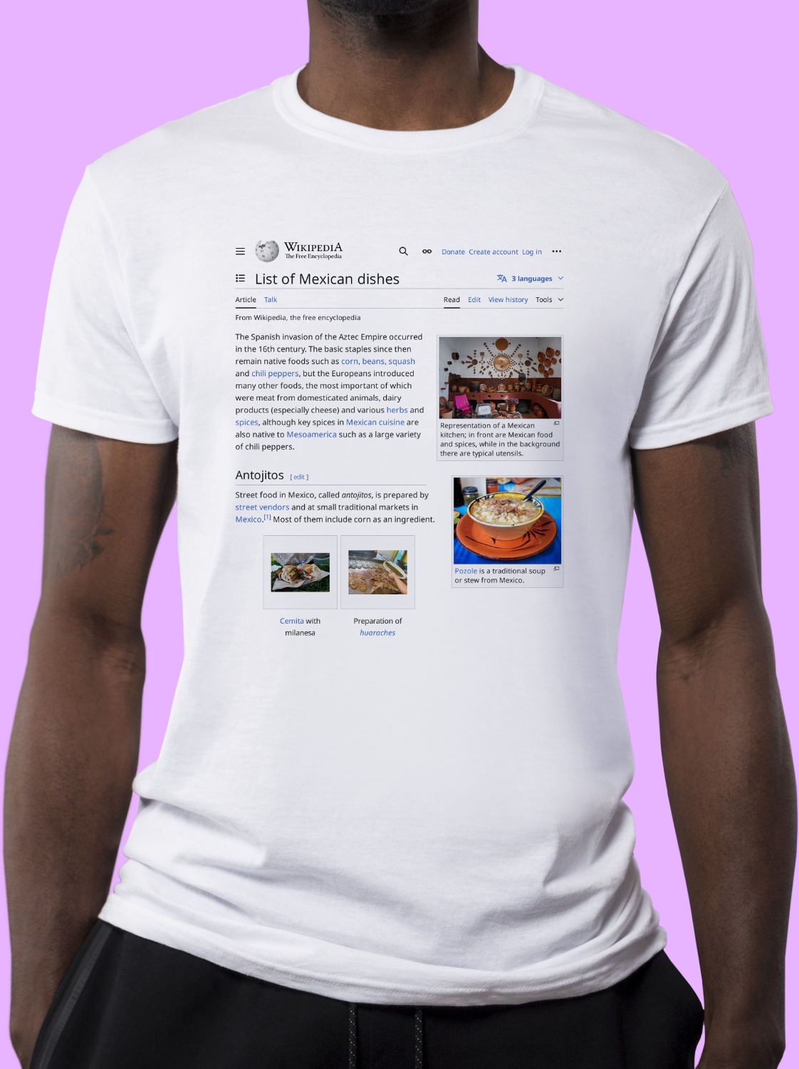 list-of-mexican-dishes-wikipedia-t-shirt