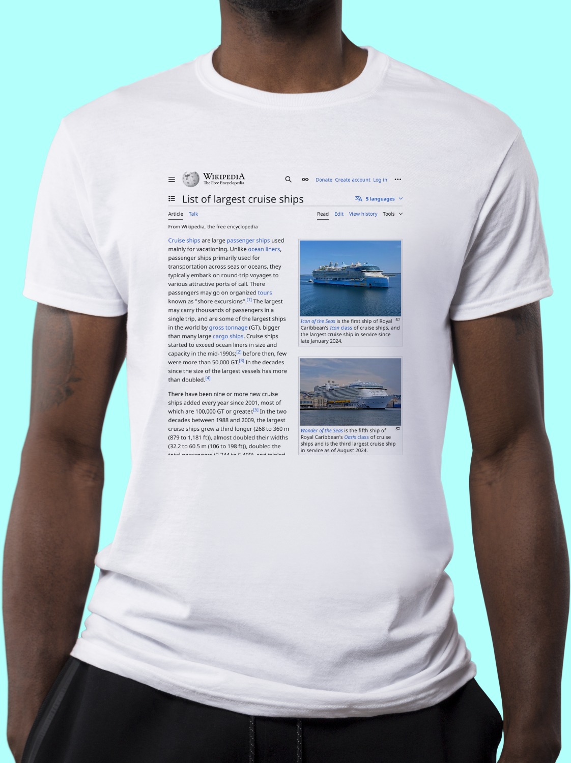 list-of-largest-cruise-ships-wikipedia-t-shirt