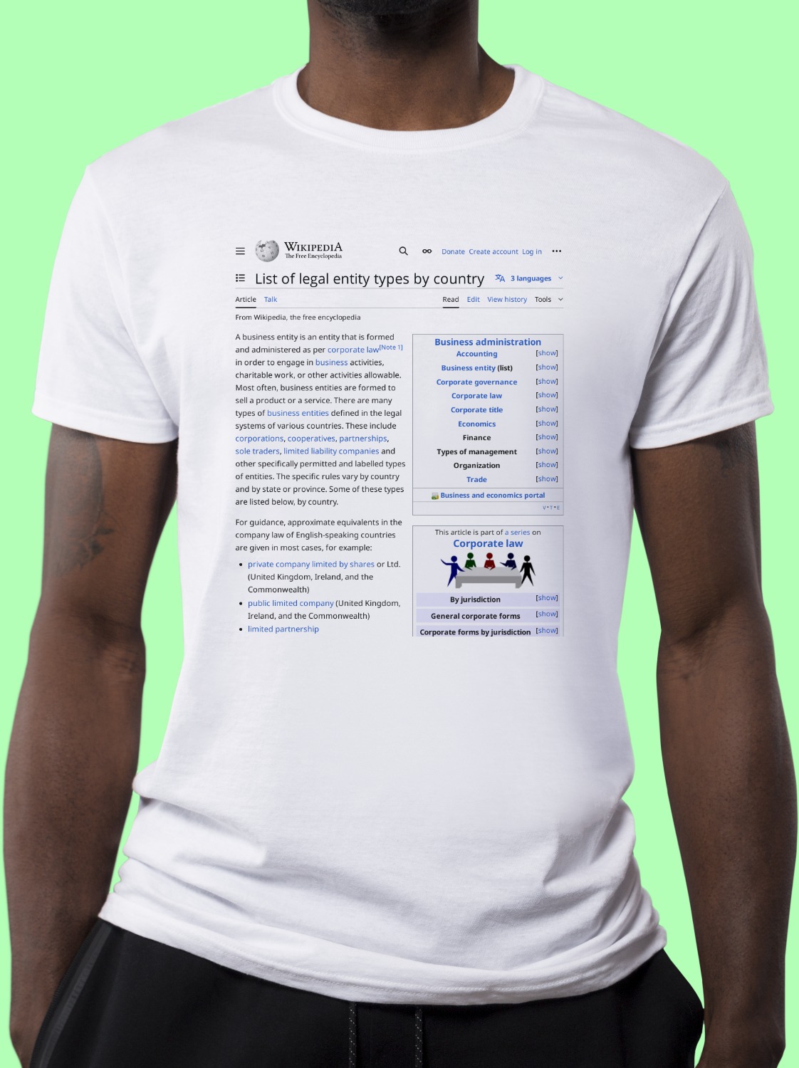 List of legal entity types by country Wikipedia TShirt