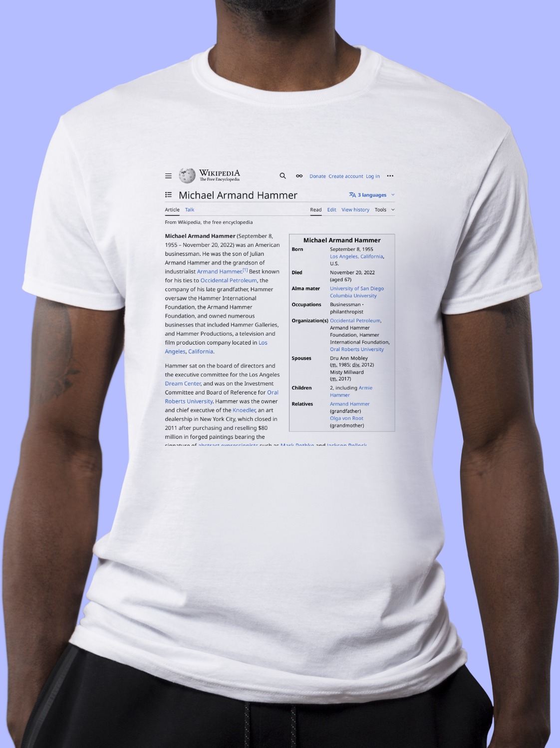 Michael Armand Hammer Wikipedia TShirt