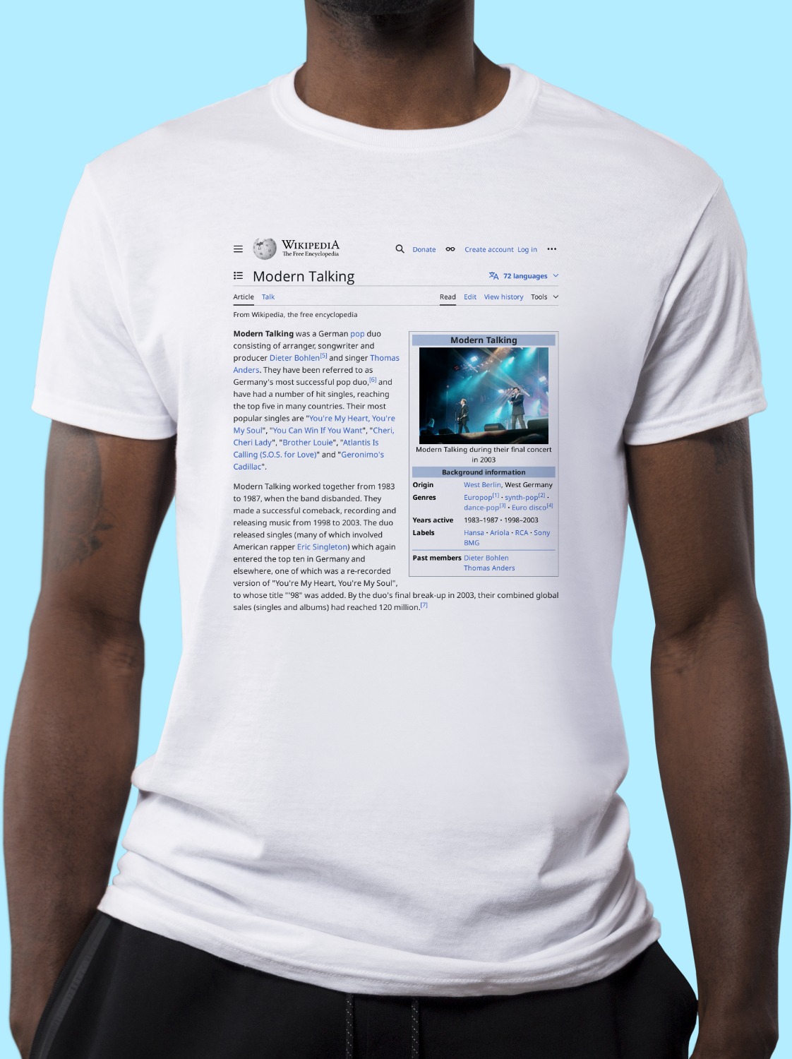 Modern Talking Wikipedia T-shirt