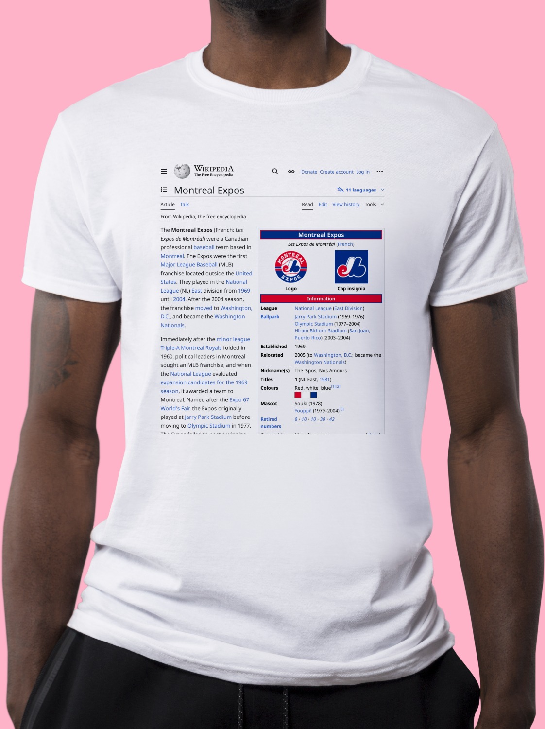 Montreal Expos Wikipedia TShirt