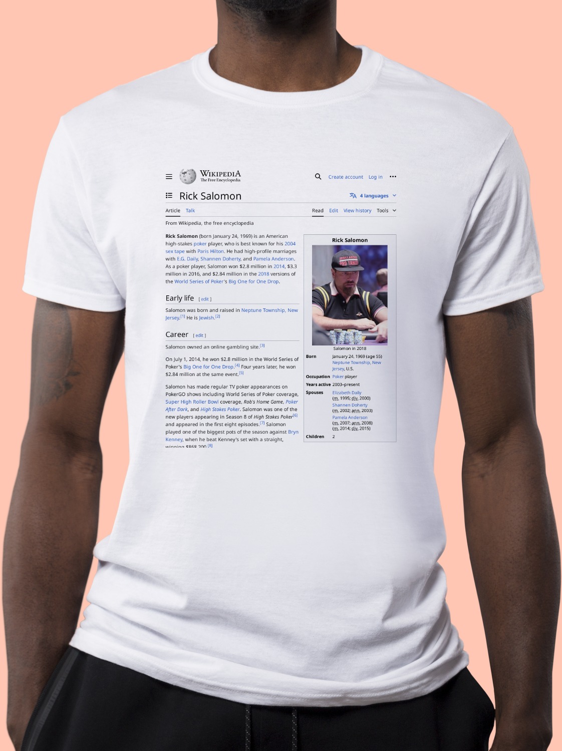 valg Blive skør hypotese Rick Salomon Wikipedia T-Shirt