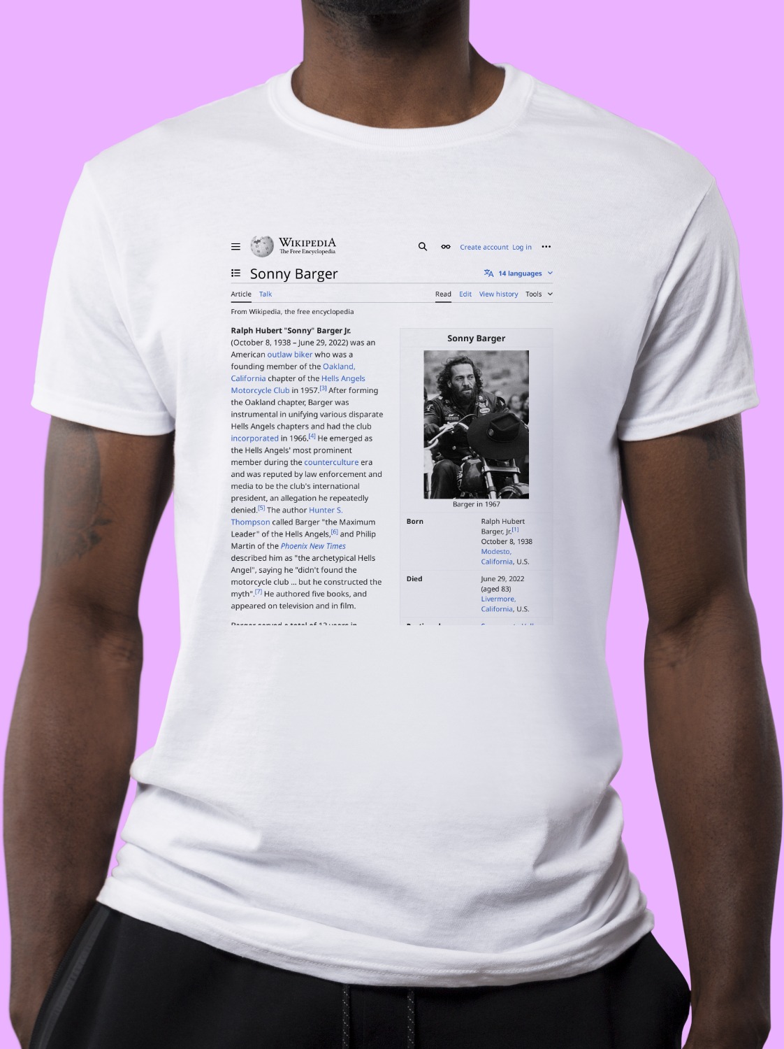 Sonny Barger Wikipedia T-Shirt