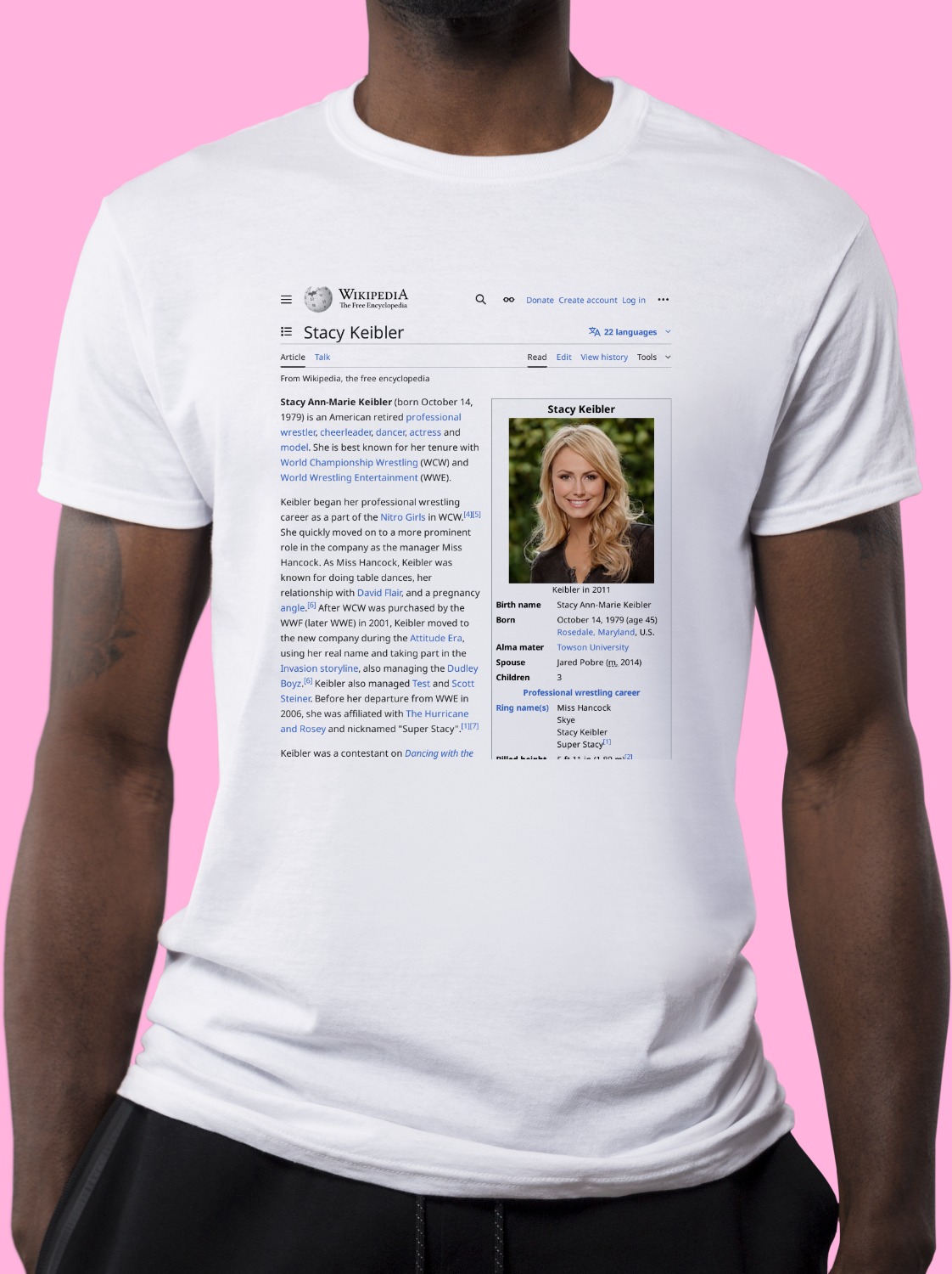 Stacy Keibler Wikipedia T-Shirt