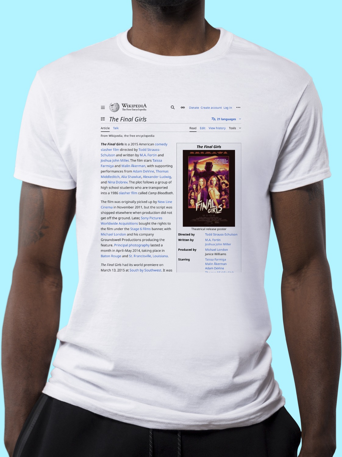 The Final Girls Wikipedia TShirt