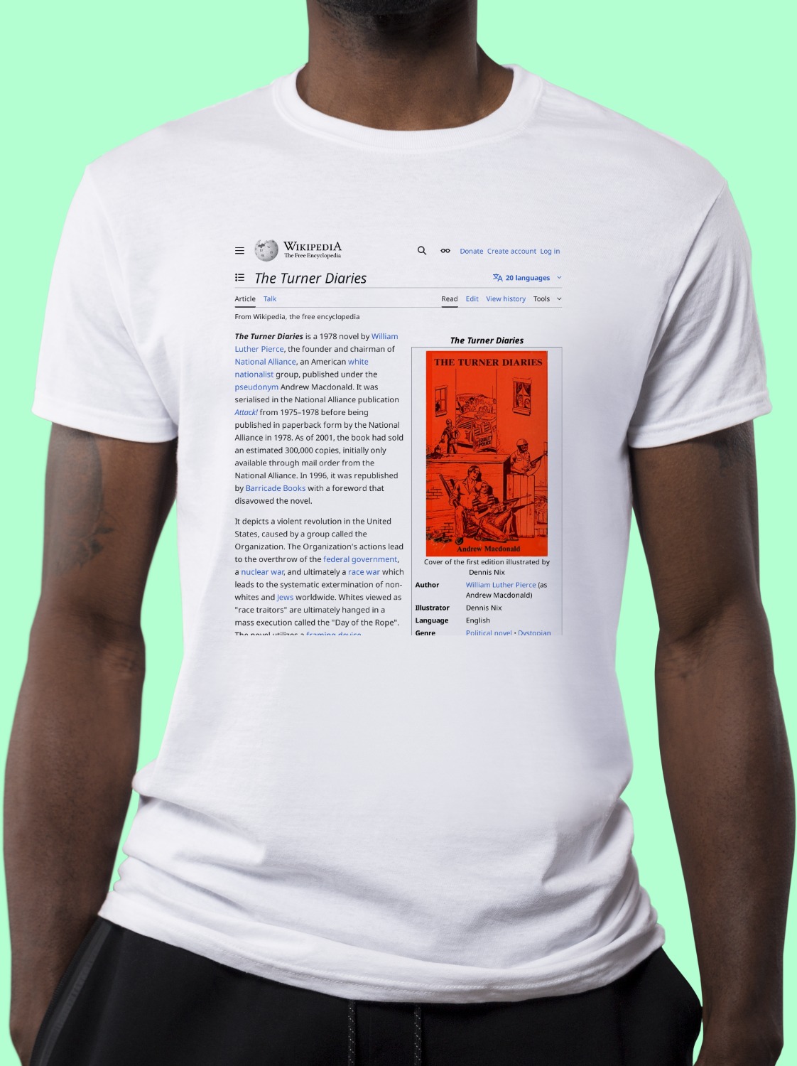 The Turner Diaries Wikipedia TShirt
