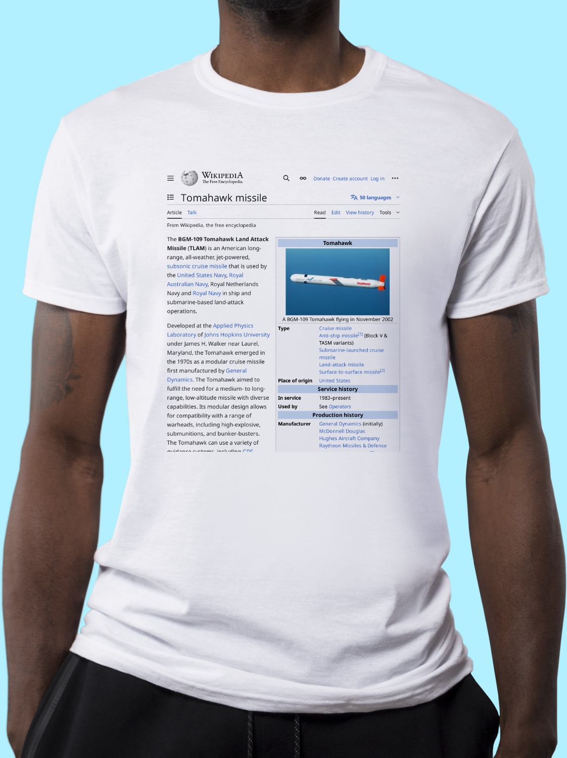 Tomahawk (missile) Wikipedia TShirt