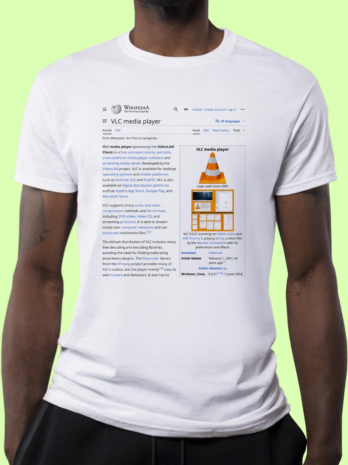 VLC media player Wikipedia TShirt