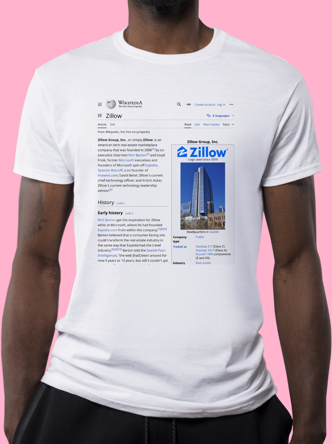 Zillow Wikipedia TShirt