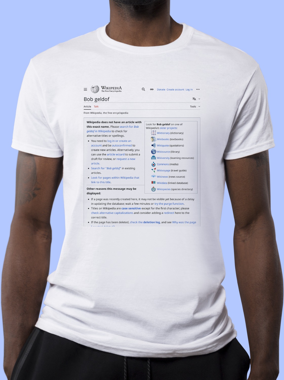 bob geldof Wikipedia T-Shirt