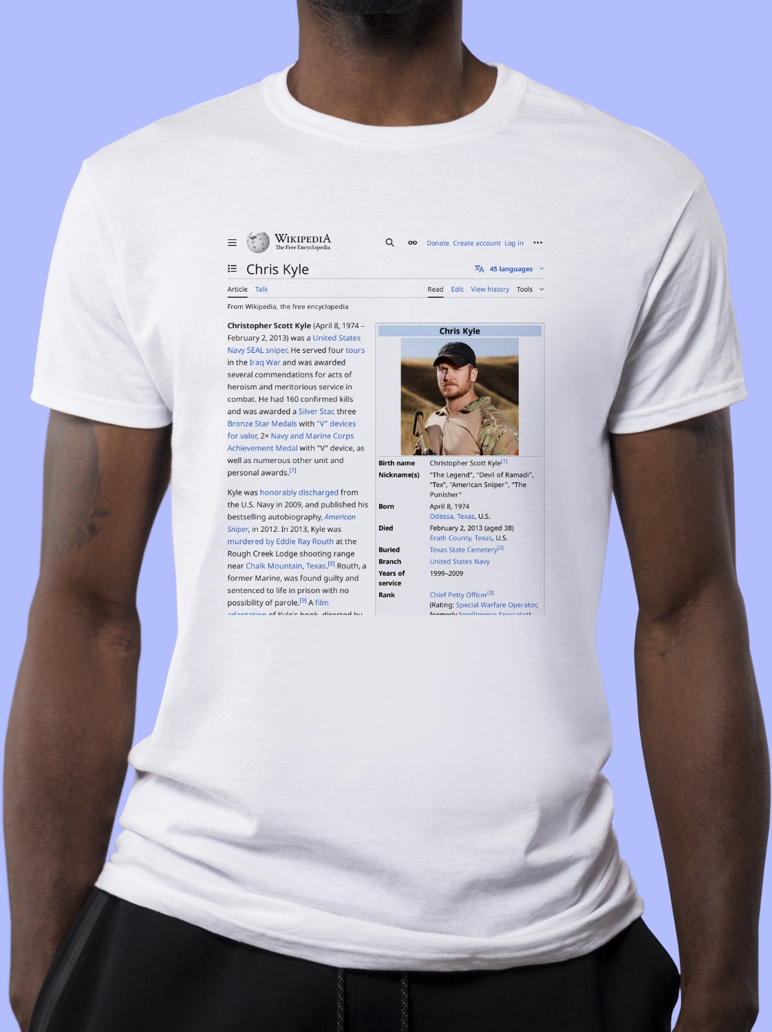 Chris Kyle Wikipedia T-Shirt