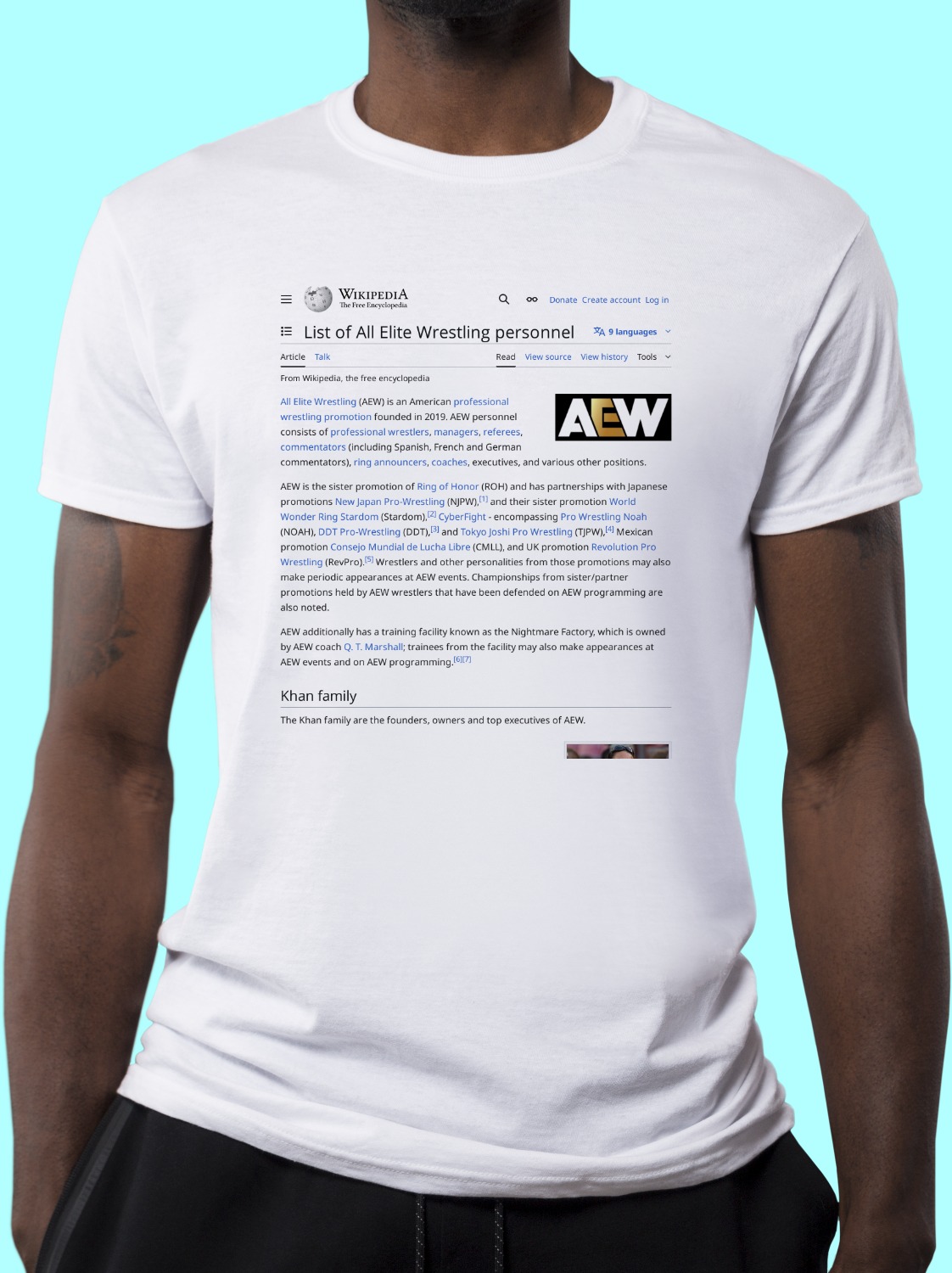 List of All Elite Wrestling personnel Wikipedia TShirt