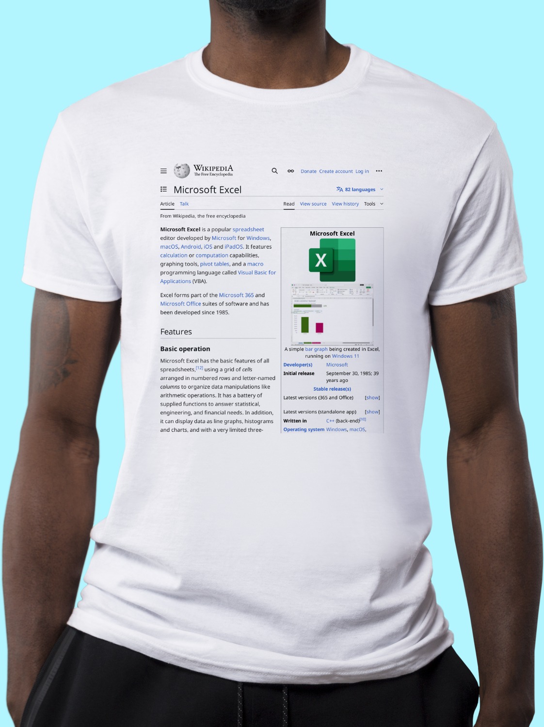 Microsoft Excel Wikipedia TShirt